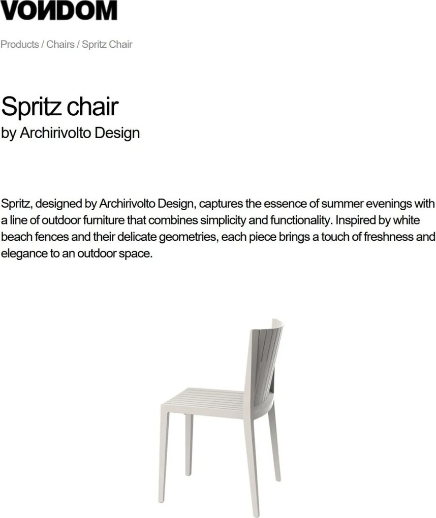 Set de 4 Scaune moderne de exterior / interior design premium SPRITZ CHAIR 56016 Vondom