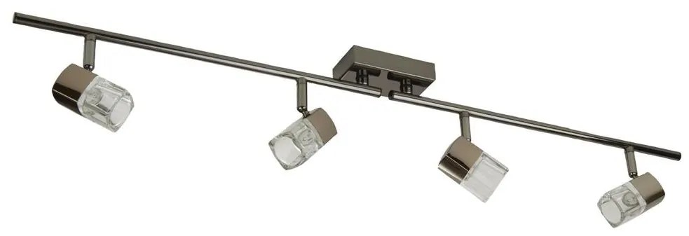 Plafoniera crom negru cu 4 spoturi sticla Blocs