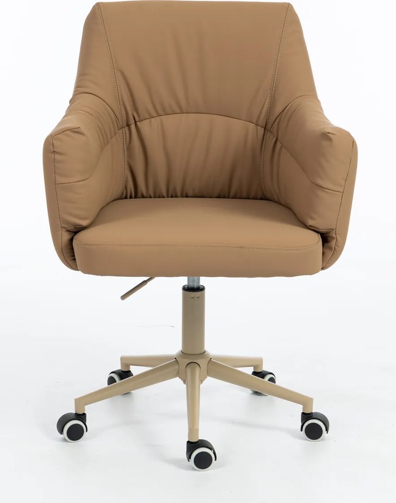 HR840K Scaun Caramel Piele Ecologica Premium Soft cu Bază Crem