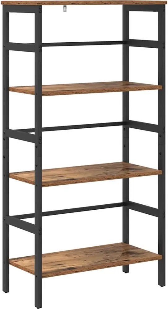 vidaXL Raft pentru cărți Lemn Vechi 60 x 29,5 x 115 cm Lemn compozit