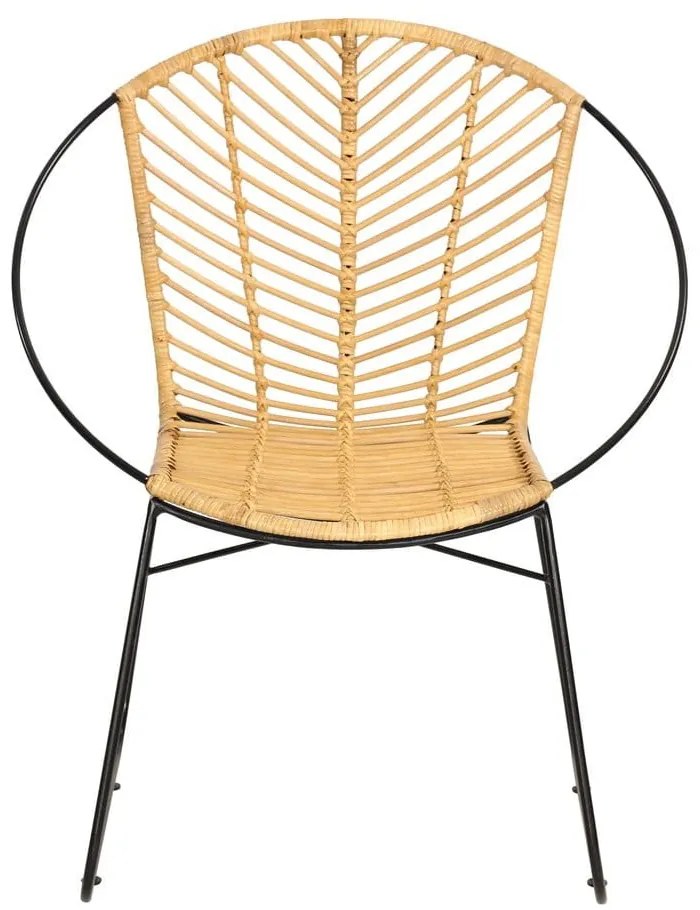 Set 2 scaune din ratan Carla și masă neagră Strong - Bonami Essentials