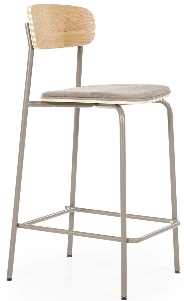 Scaun de bar Skoladin lemn de frasin taupe 95 cm