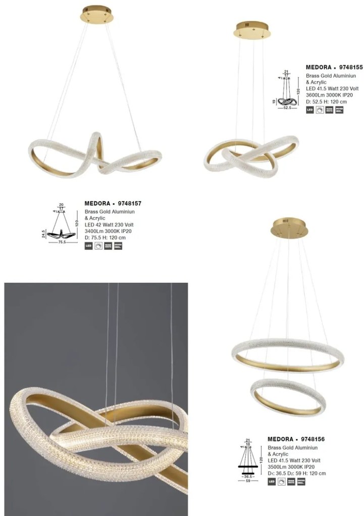 Lustra LED suspendata design modern MEDORA 41,5W