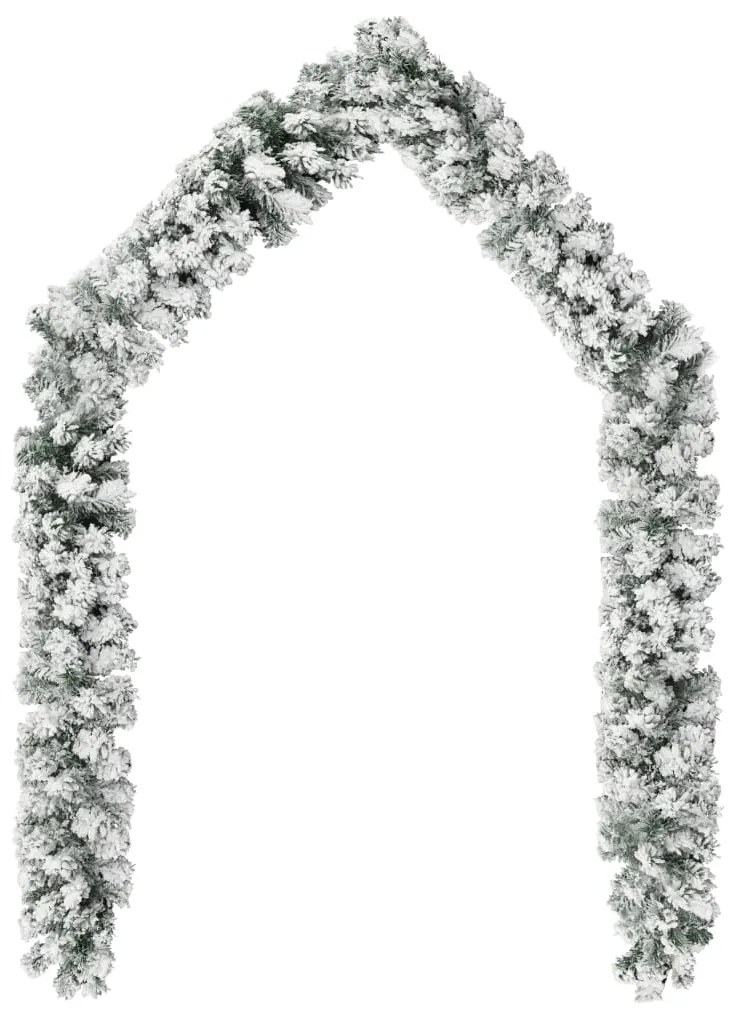 Ghirlanda de Craciun cu zapada, verde, 5 m, PVC