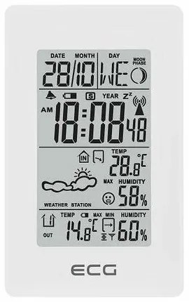 Stație meteo ECG MS 100 White, alb