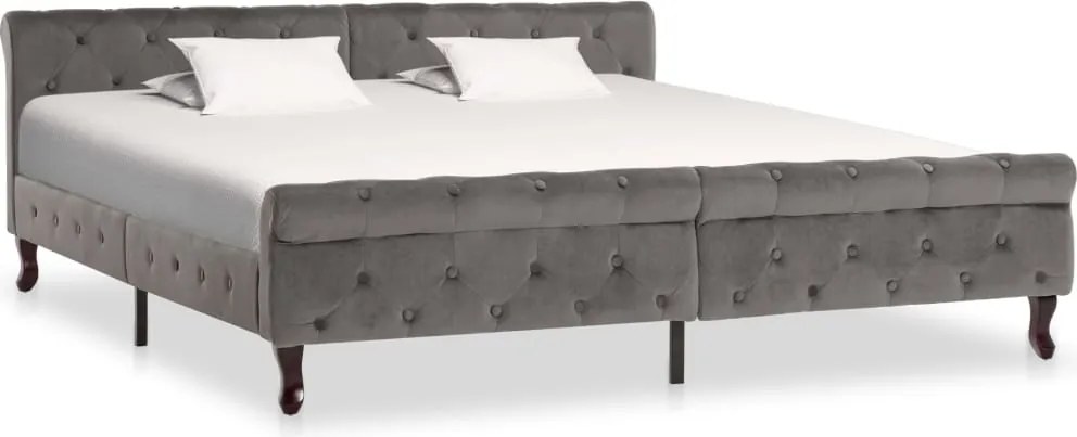 vidaXL Cadru de pat, gri, 180 x 200 cm, catifea