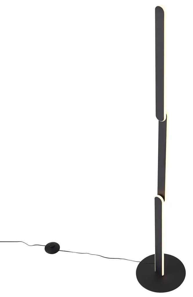 Lampă de podea de design neagră incl. LED cu 3 trepte de intensitate luminoasă - Gate
