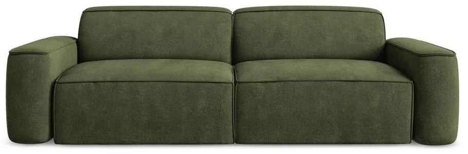 Canapea verde cu tapițerie din chenille 244 cm Omao – Makamii