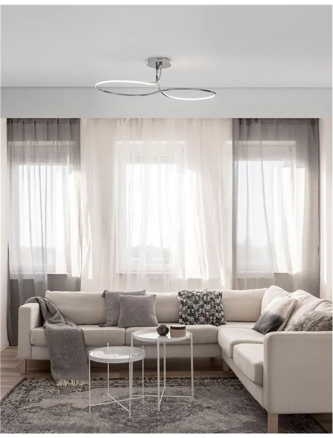 Lustra LED aplicata design modern FUNGO crom NVL-9357085