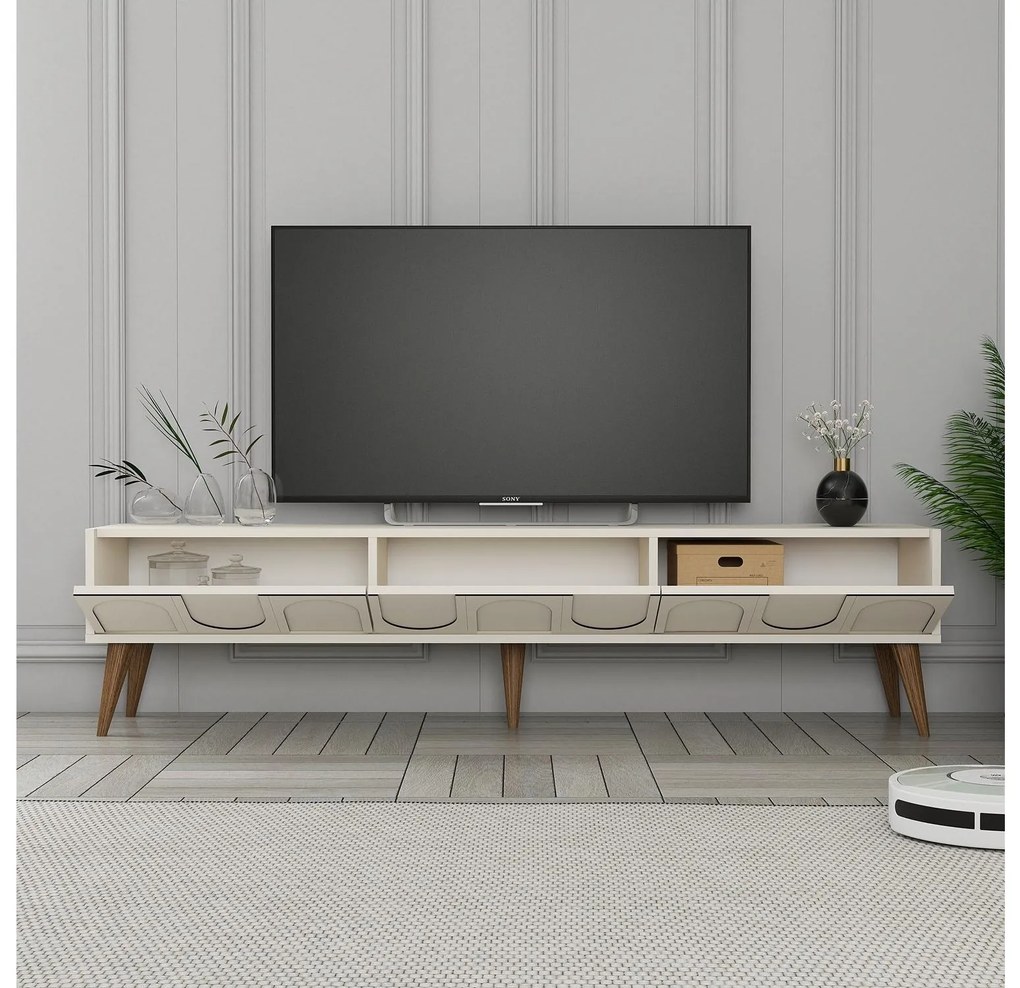 Masă TV/Dulap Bipemu 3 (crem + Nuc) . 1095684