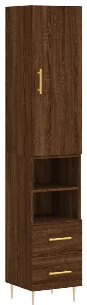 3198912 vidaXL Dulap înalt, stejar maro, 34,5x34x180 cm, lemn prelucrat