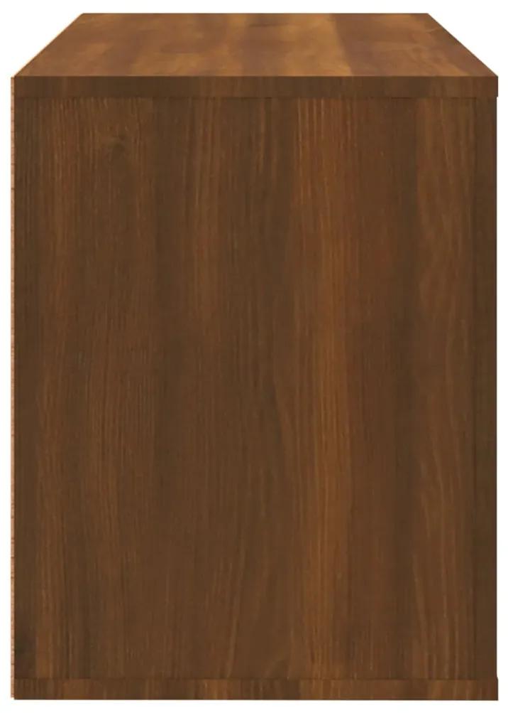 Pantofar, stejar maro, 80x35x45 cm, lemn compozit 1, Stejar brun