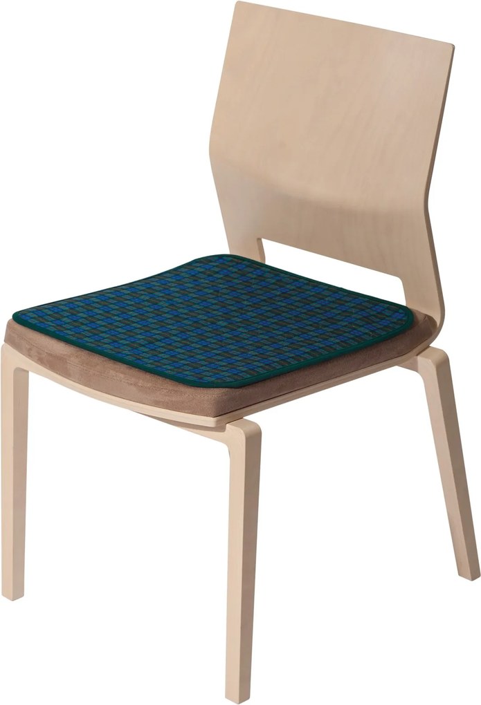 Perna pentru protectie scaun Suprima Albastru-Verde carouri 45 x 45 cm