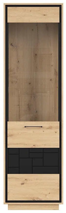 Vitrină Pont REG1W (Stejar artisan + Negru mat). 1063038