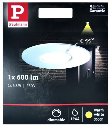 Plafonieră încastrată pentru baie LED/5,3W IP44 HOUSE 230V Paulmann 79668