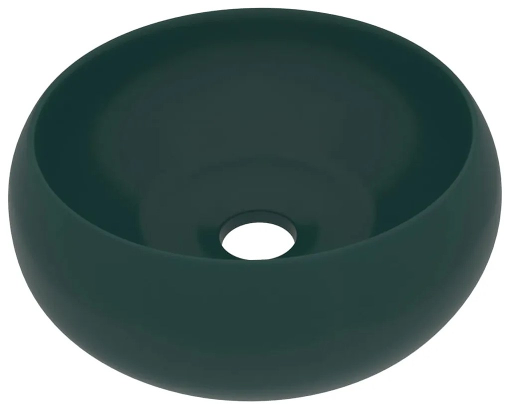 Chiuveta baie lux verde inchis mat 40x15 cm ceramica rotund matte dark green