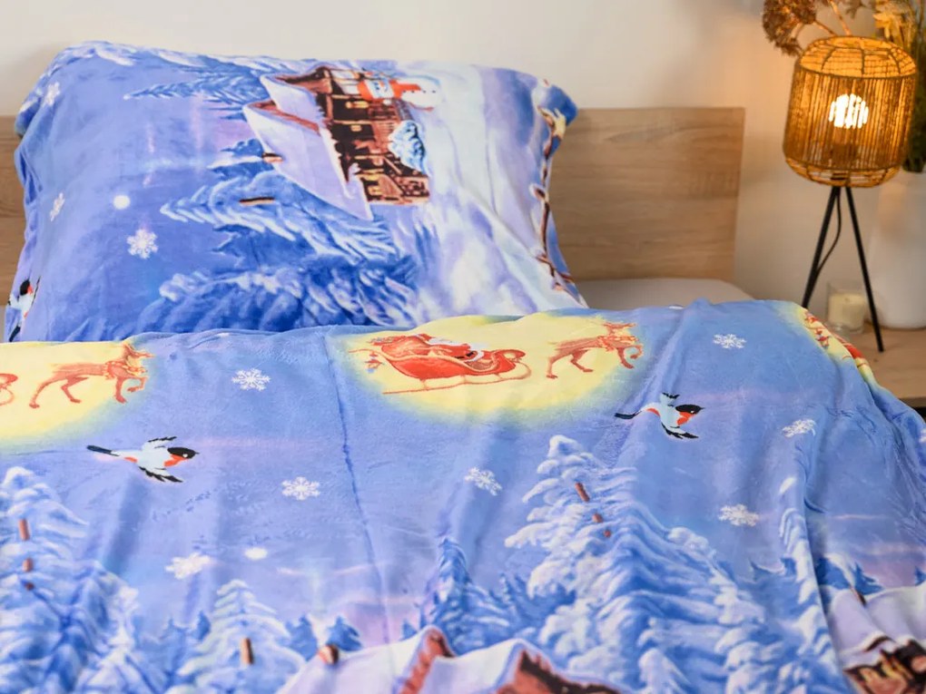 Lenjerie cocolino WINTER WISH albastru Dimensiune lenjerie de pat: 70 x 90 cm | 140 x 200 cm