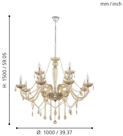 Eglo 39094 - Lustra BASILANO 12xE14/40W/230V