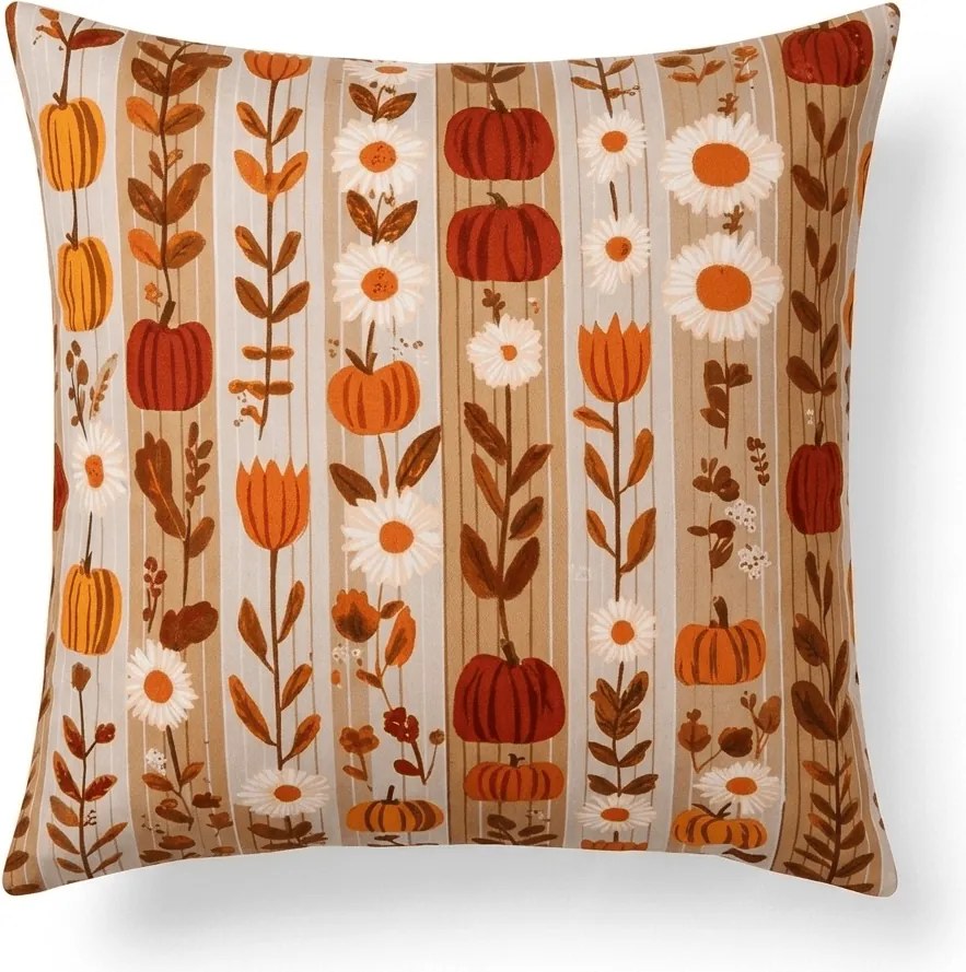 Husa pentru perna din microfibra PUMPKIN STRIPES 45x45 cm, colorat