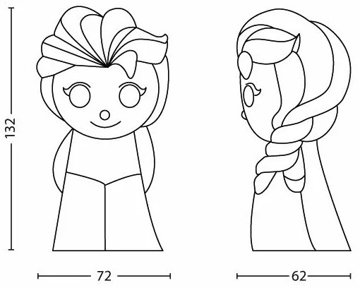 Philips 71768/03/16 - Lampă LED pentru copii DISNEY ELSA LED/0,3W/3V