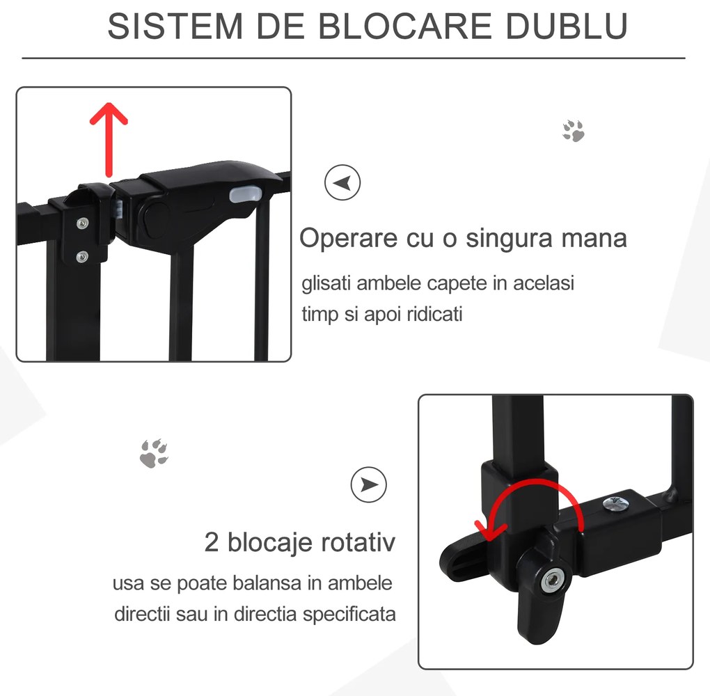 Gard extensibil PawHut din fier pentru animale, negru | AOSOM RO