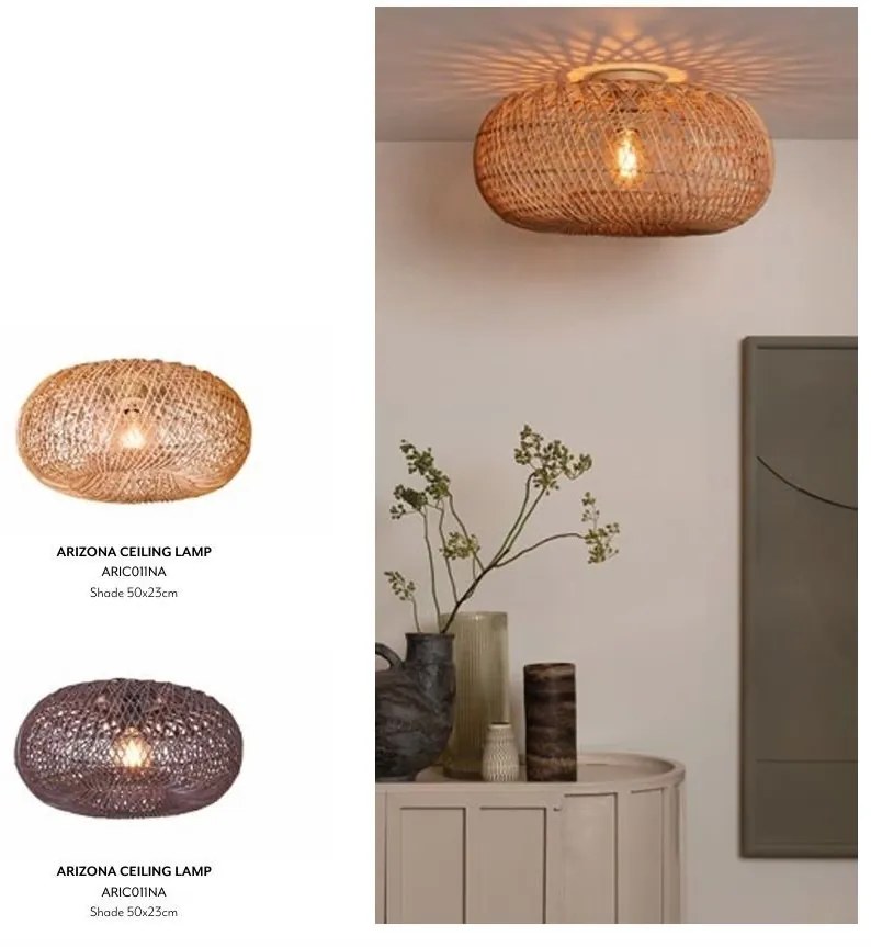 Plafoniera Eco, Ratan, Arizona natural, S