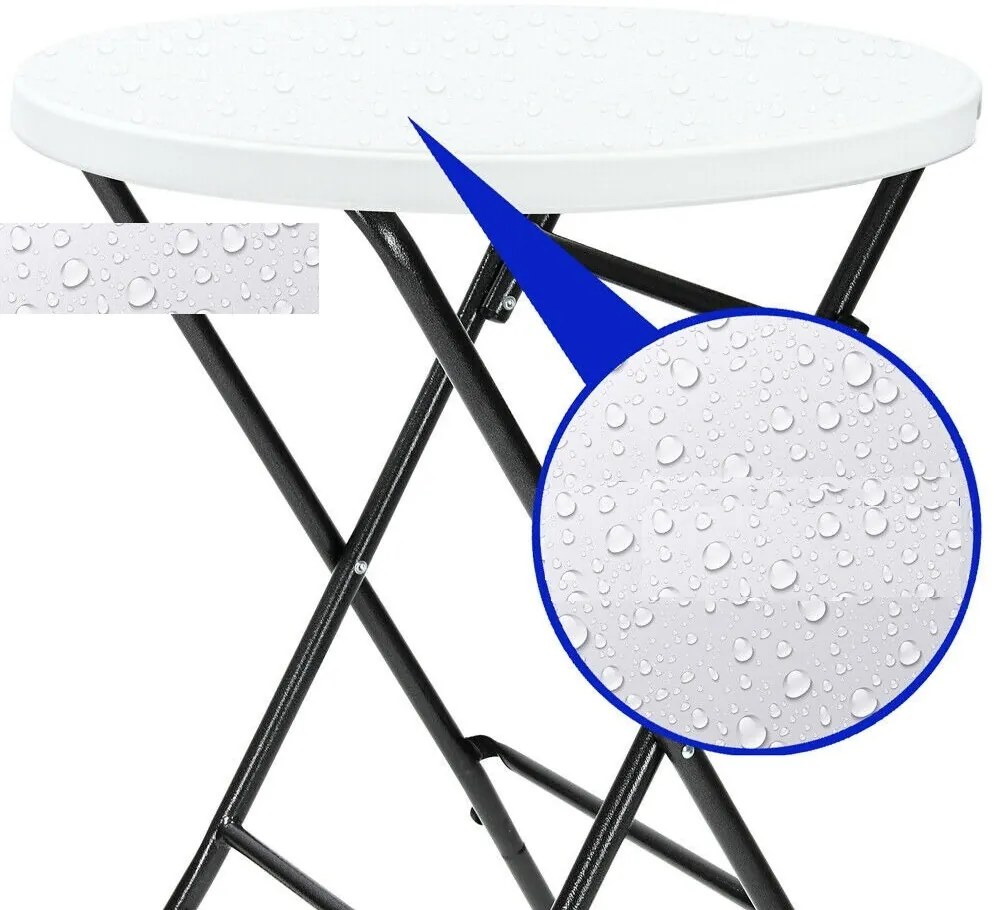 Masă de petrecere din plastic LYDA, Ø72x110cm, alb Casaria