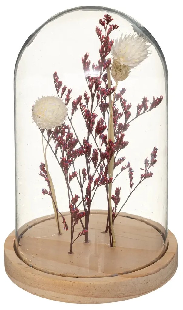 Flori uscate sub clopot de sticla FLOWER BELL, inaltime 17 cm Culoare: Portocaliu