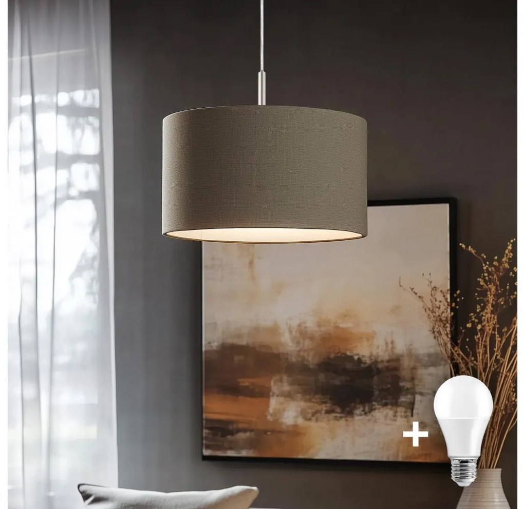 Lustră LED pe cablu Eglo TUNJA 1xE27/60W/230V taupe