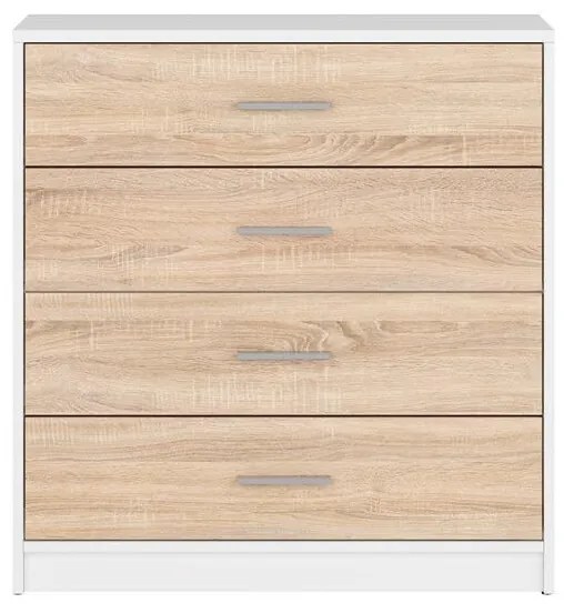 Comodă Nepo Plus 7 (alb + stejar sonoma) . Promo -30%. 1098306