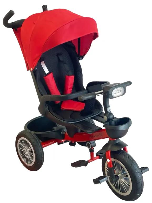 Tricicleta cu scaun rotativ si pozitie de somn, pliabila, rosie, BTR01