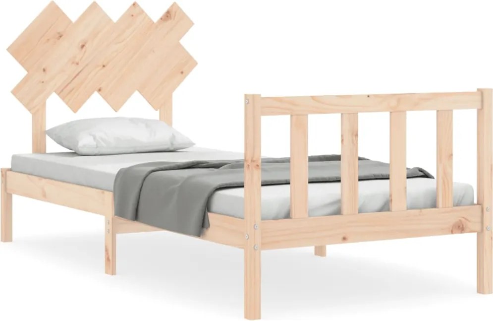 vidaXL Cadru de pat fără saltea, 90x200 cm, lemn masiv pin