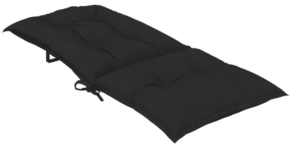 Perne pentru scaun de gradina, 2 buc., negru, 120x50x7 cm 2, Negru, 120 x 50 x 7 cm