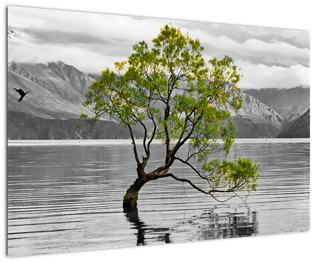 Tablou copacului în mijlocul lacului (90x60 cm)