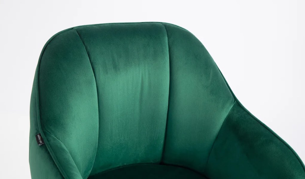 HR2055N Scaun Verde din Catifea cu Bază Aurie