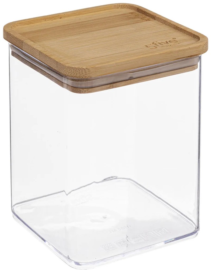 Recipient pentru depozitare ESKE, cu capac din bambus, 1L