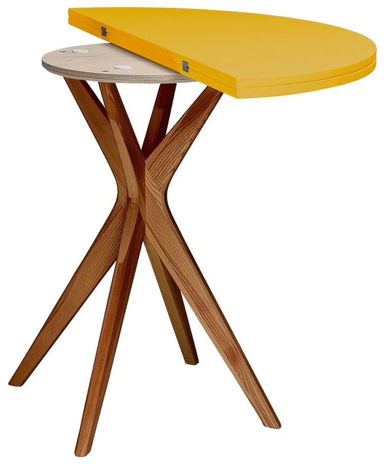 Masă de dining rotundă extensibilă 45x90 cm Jubi – Ragaba