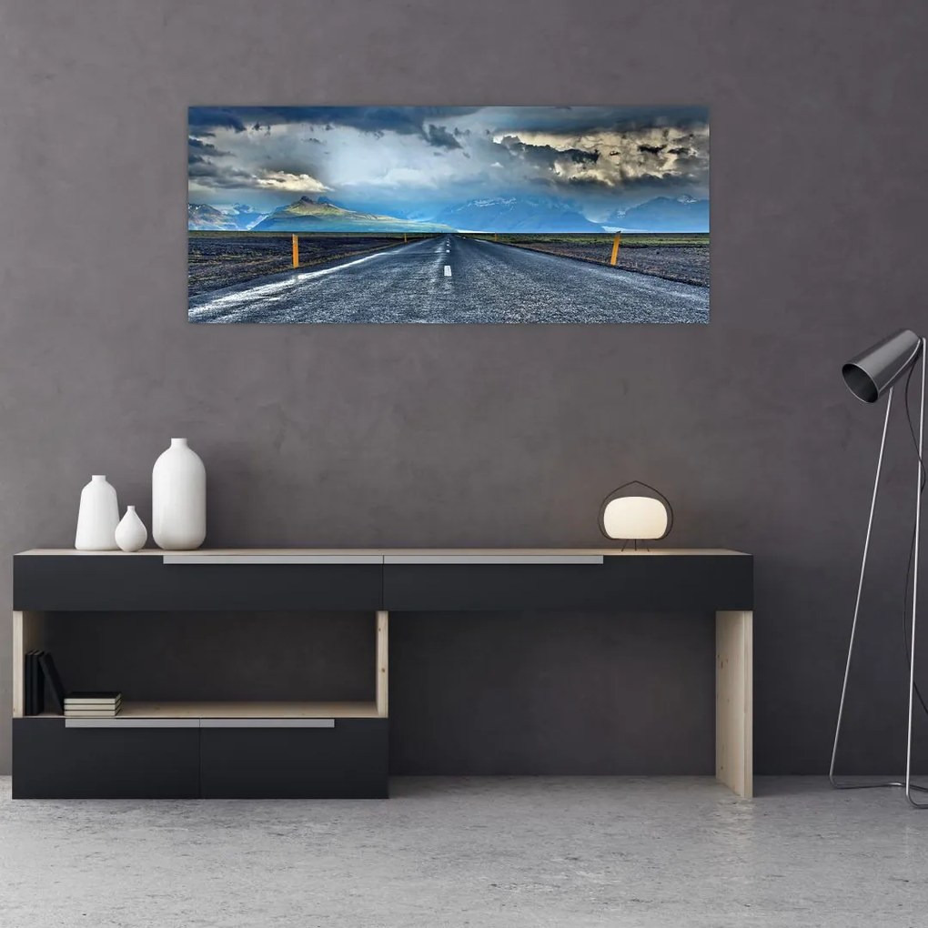 Tablou cu drum în furtună (120x50 cm)