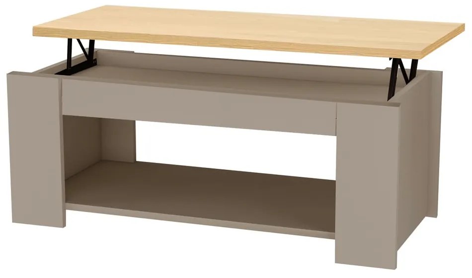 Măsuță de cafea gri cu aspect de lemn de stejar 105x47 cm Emerald – Støraa