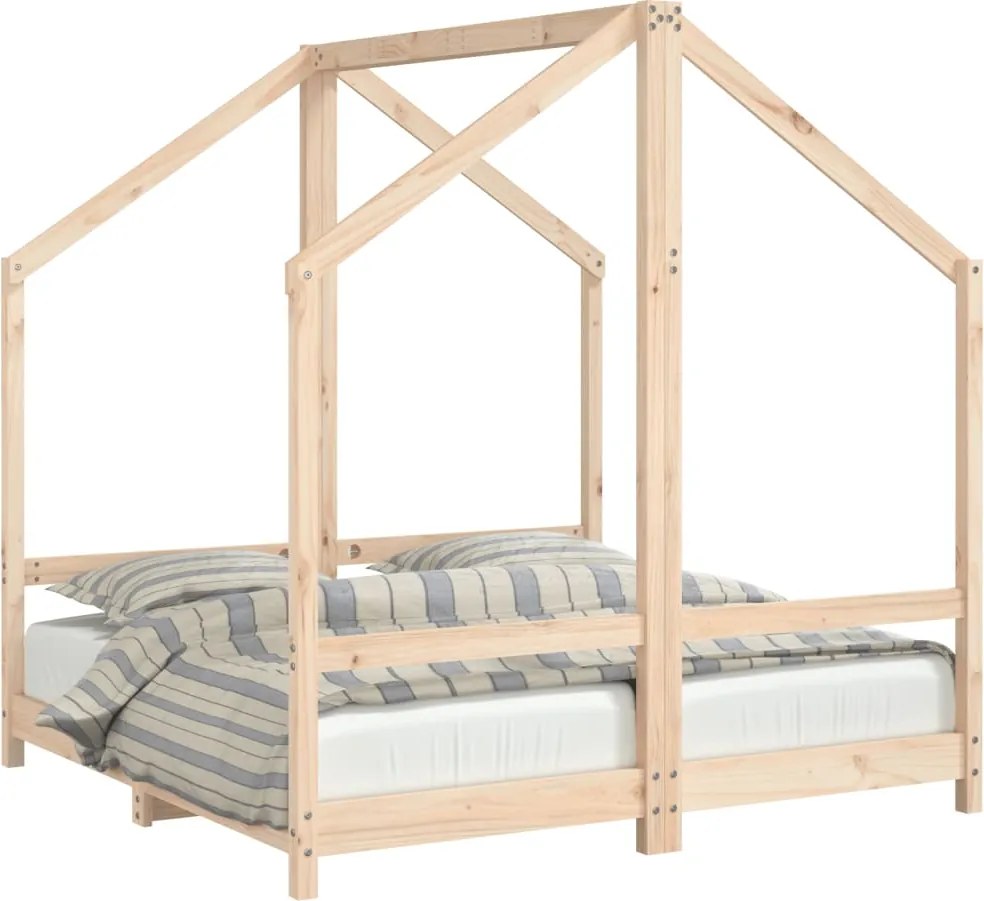 vidaXL Cadru de pat pentru copii, 2x(70x140) cm, lemn masiv de pin