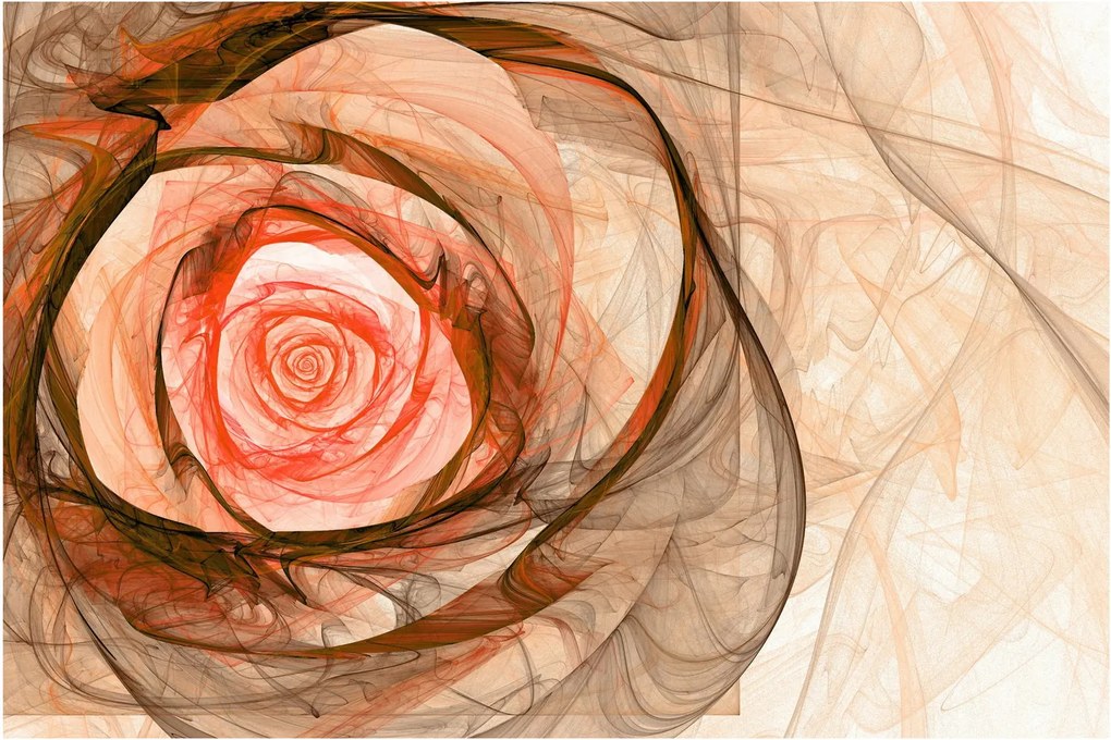 Tablou - Abstract trandafir roz cu fundal alb (90x60 cm)