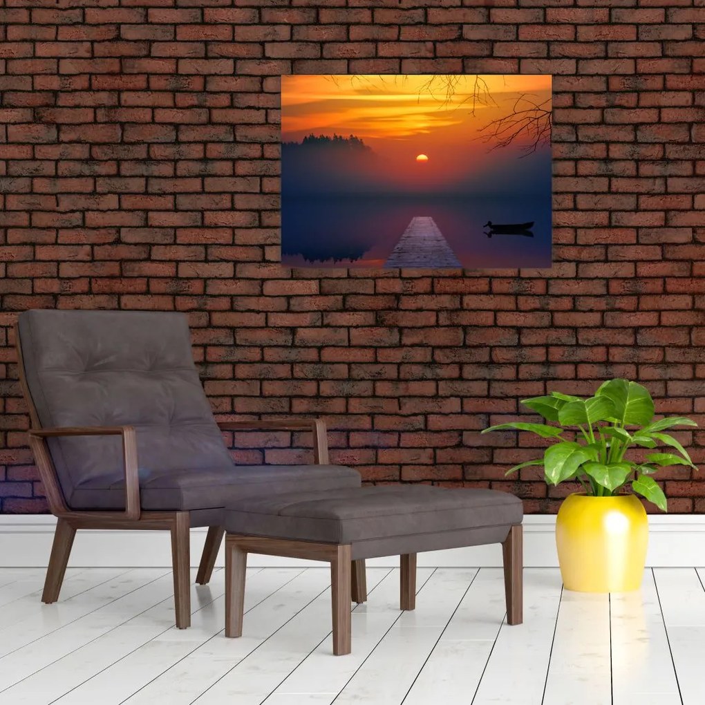 Tablou cu podul în apus de soare (70x50 cm)