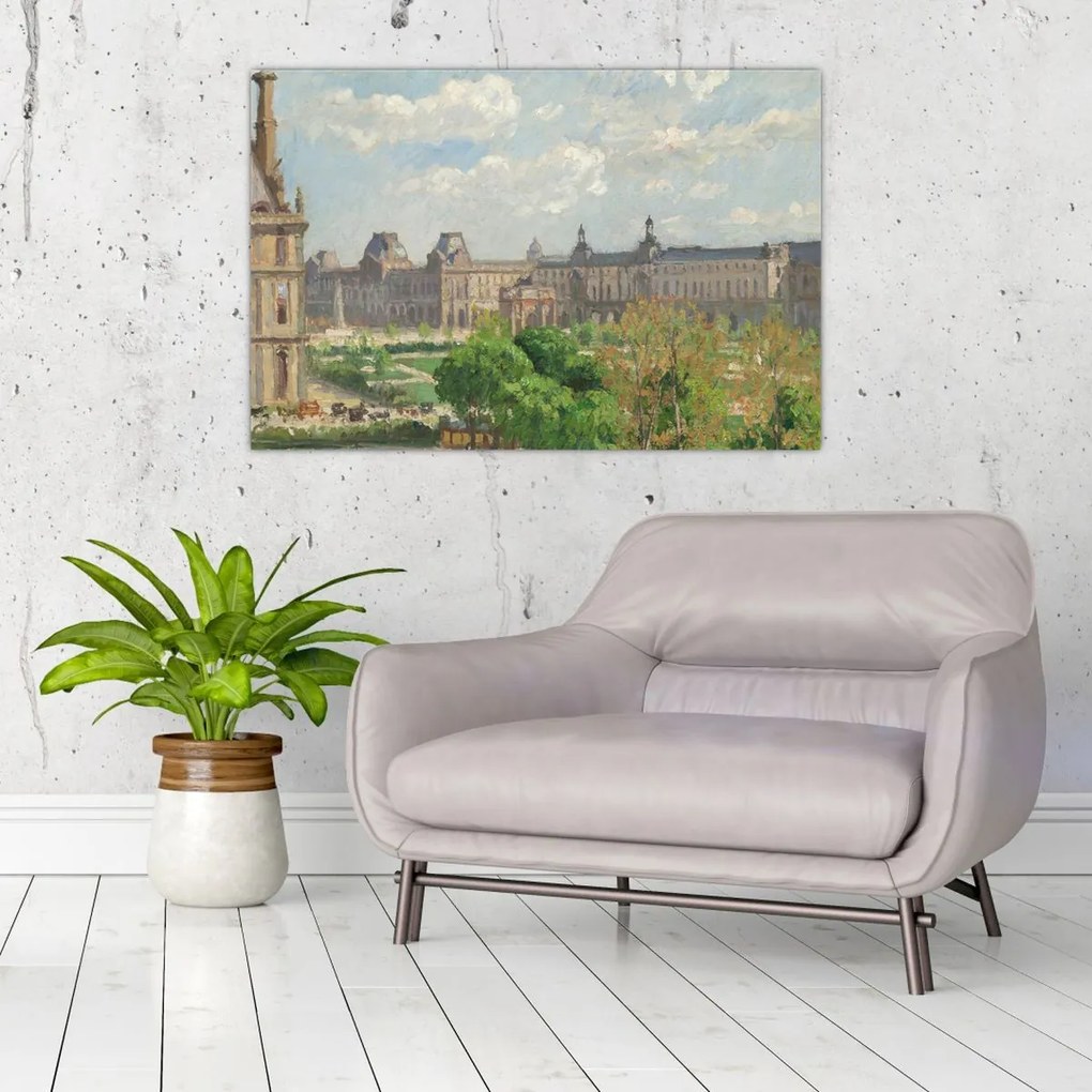 Tablou - Camille Pissarro, Place du Carrousel, Paris, reproducere (90x60 cm)