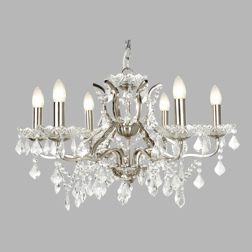 Candelabru stil clasic cu 6 brate Paris argintiu satin 8736-6SS SRT