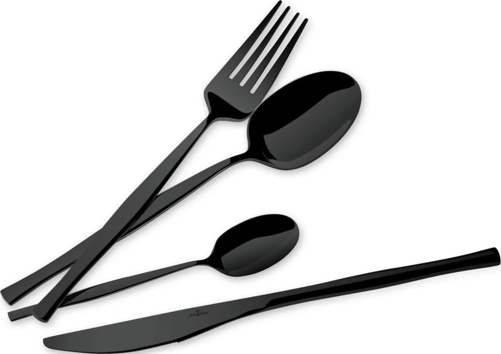Set tacamuri 24 piese, 6 persoane, negru oglinda Berlinger Haus BH 3066