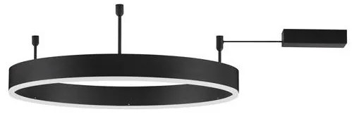 Lustra/Plafoniera LED dimabila design circular MOTIF Black 60cm