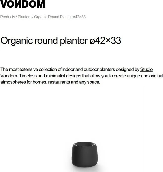 Ghiveci plante design decorativ modern exterior/interior Organic round 42×33cm