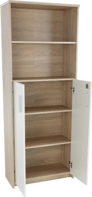 Etajeră cu poliţe, stejar sonoma/alb, JOHAN 2 NEW 10