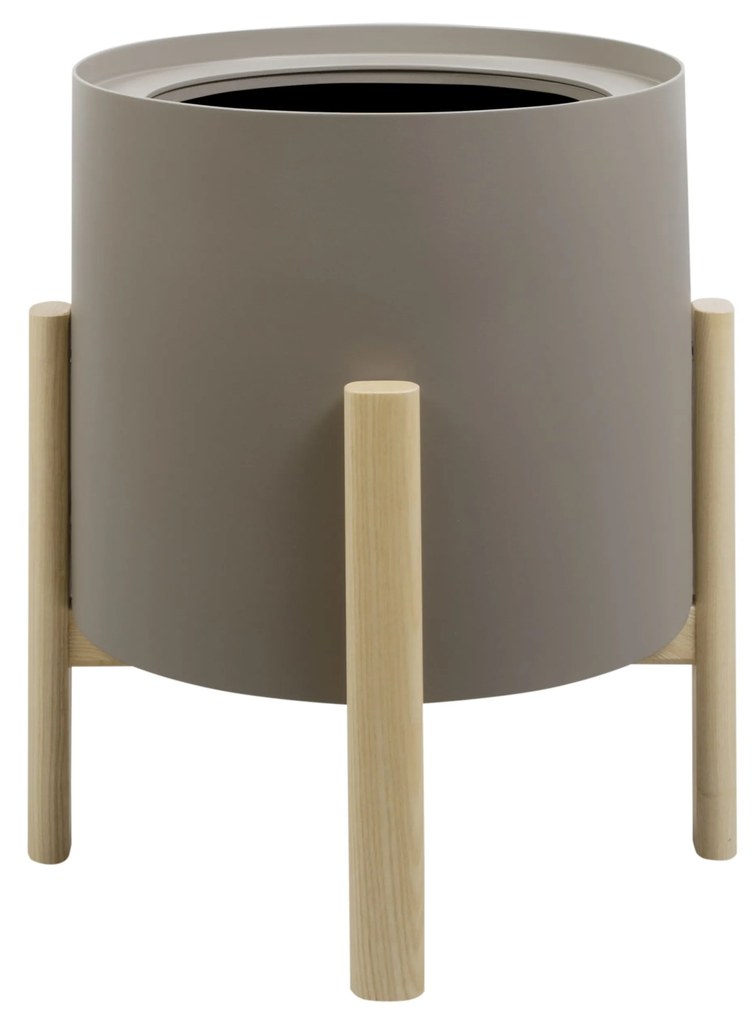 Ghiveci rotund cu auto-irrigare ASHI, diferite variante - Hobby Flower Dimensiuni: Ø 41 x 51, Culoare: gri-maro