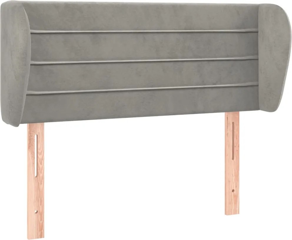 vidaXL Tăblie de pat cu aripioare gri deschis 103x23x78/88 cm catifea
